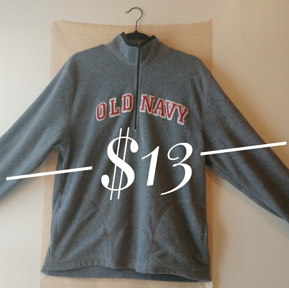 Gray Old Navy Mens Half Zip Mock Neck